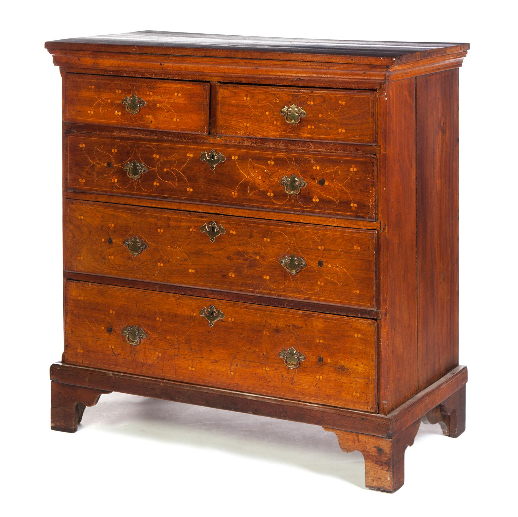 Appraisal: PENNSYLVANIA INLAID CHEST OF DRAWERS Chester County mid th century