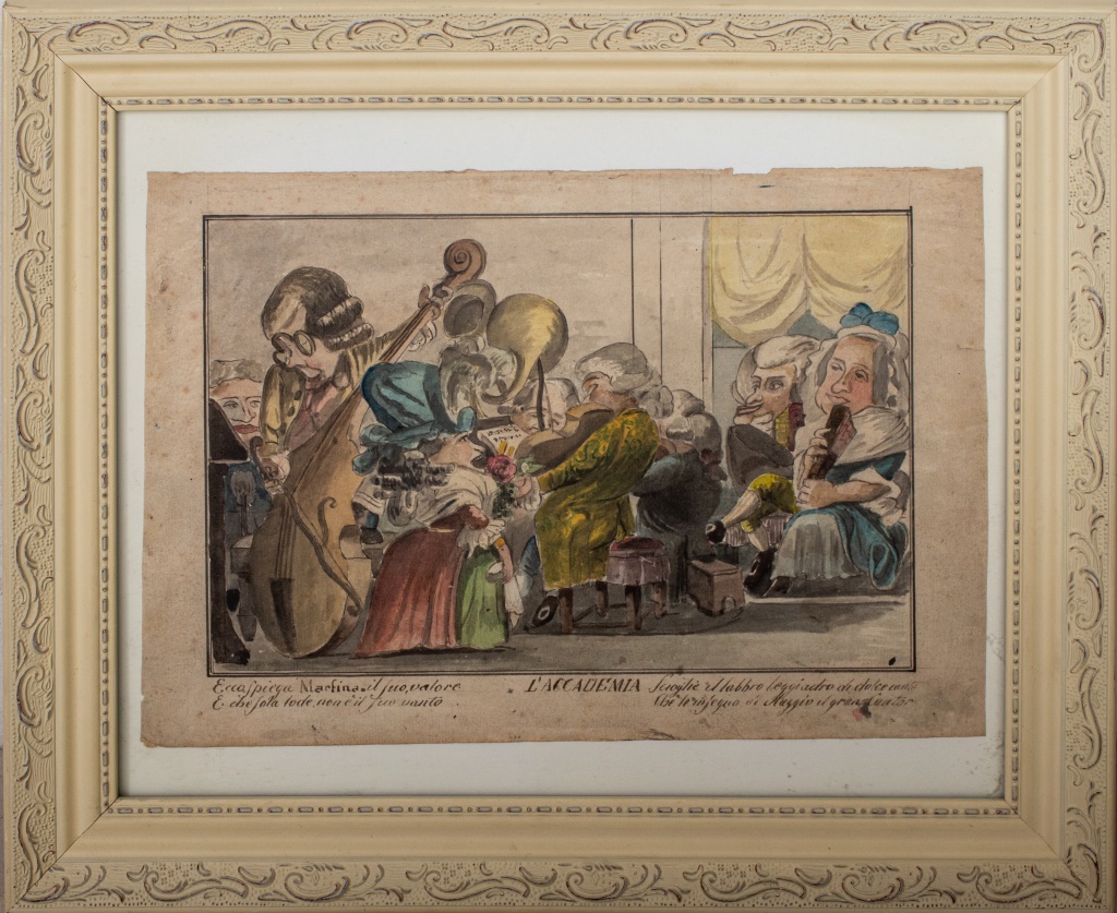 Appraisal: NEAPOLITAN SCHOOL L'ACCADEMIA CA Italian Schoool ca watercolor caricature on