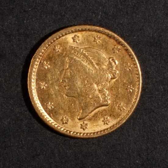 Appraisal: Three United States Liberty head type gold dollars VF- EF-