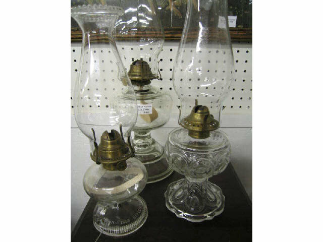 Appraisal: Glass Oil Lamps one dated