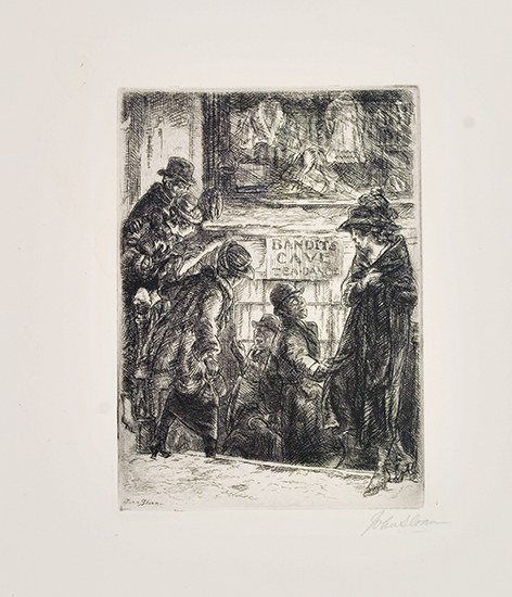 Appraisal: JOHN SLOAN Bandit's Cave Etching x mm x inches full