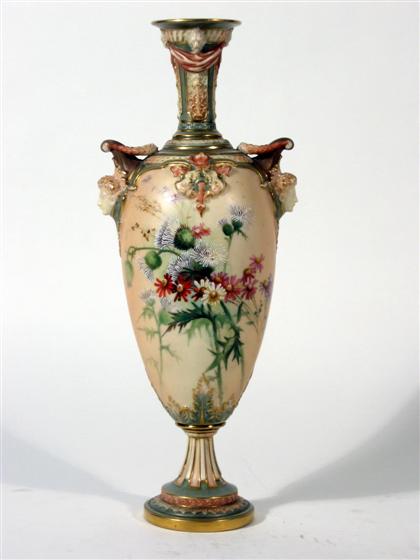 Appraisal: Two Royal Worcester blush ivory vasescirca