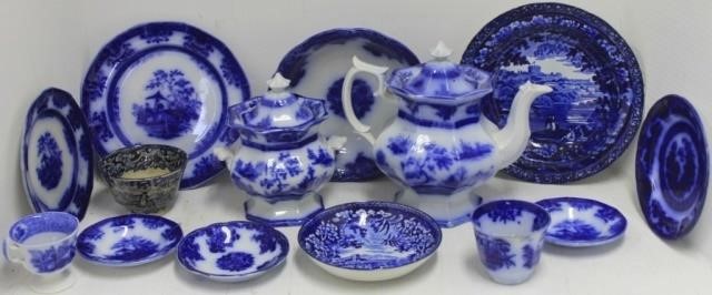 Appraisal: PIECES OF TH C BLUE AND WHITE TRANSFERWARE VARIOUS PATTERNS