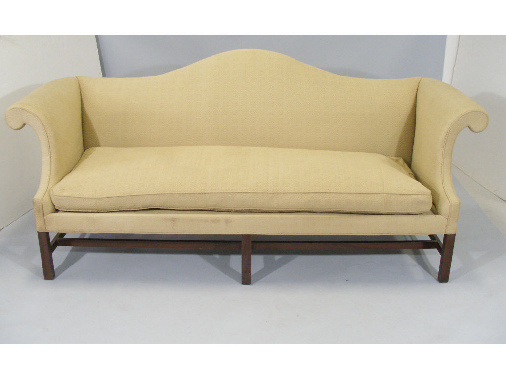 Appraisal: Kittinger Chippendale Style Sofa classic camel back form w scrolled