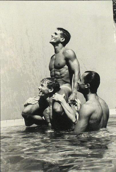 Appraisal: Tom Bianchi American Three males in swimming pool s Gelatin