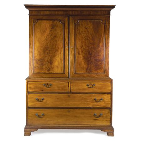 Appraisal: George III Mahogany Linen Press Estimate -