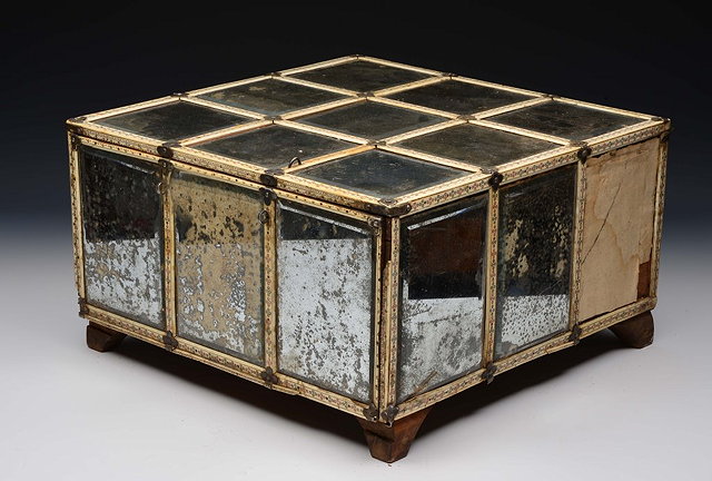 Appraisal: A MUGHAL IVORY CONTADOR BOX with bevelled mirrors on all