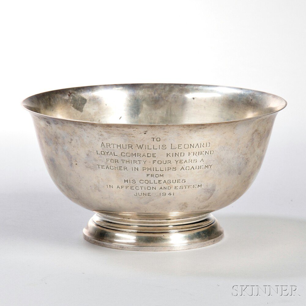 Appraisal: Gorham Sterling Silver Revere Reproduction Presentation Bowl Providence mid- th