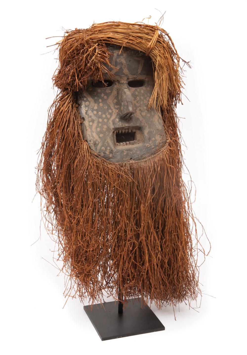 Appraisal: African Ngbaka Carved and Painted Wood Face Mask Northwestern Democratic