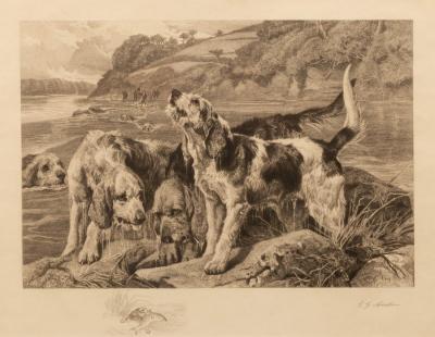 Appraisal: After John Sargent Noble Otter Hounds on the River Bank