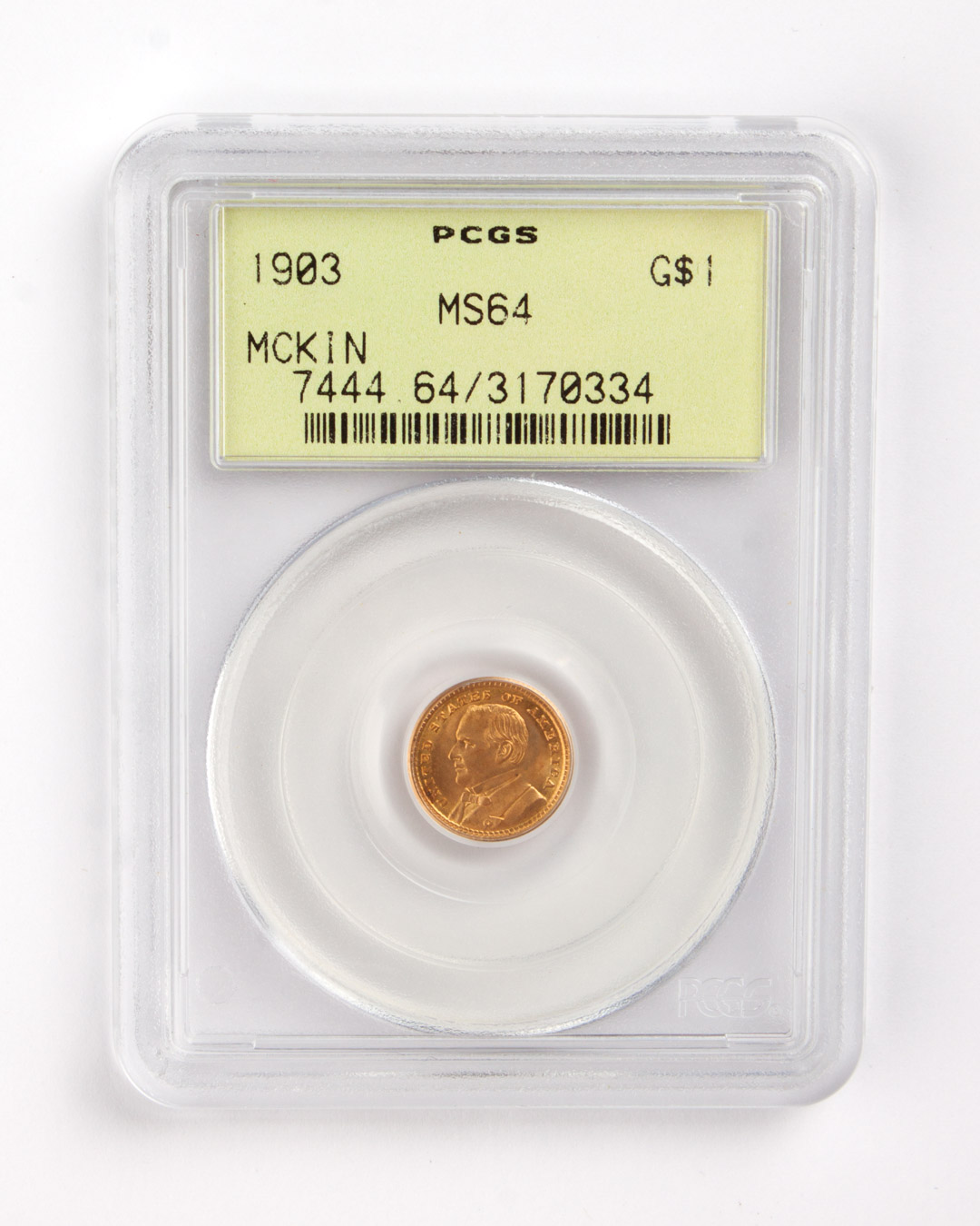 Appraisal: U S Louisiana Purchase McKinley gold dollar MS- in PCGS