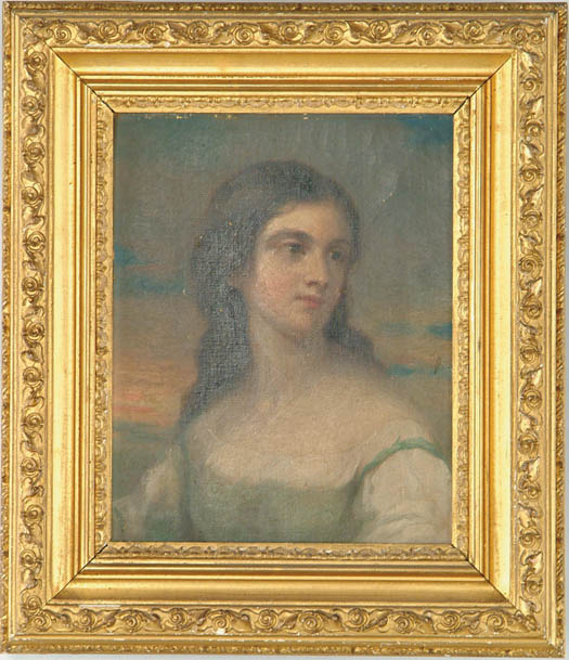 Appraisal: UNSIGNED American th Century PORTRAIT OF A GIRL Half portrait