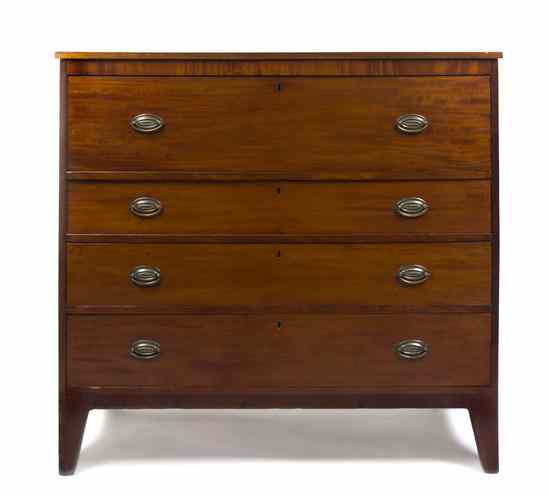 Appraisal: A Georgian Style Mahogany Chest of Drawers having a rectangular