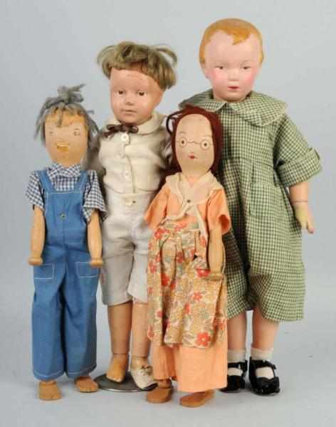 Appraisal: Lot of Schoenhut Wood Dolls Description from the Pinn Family