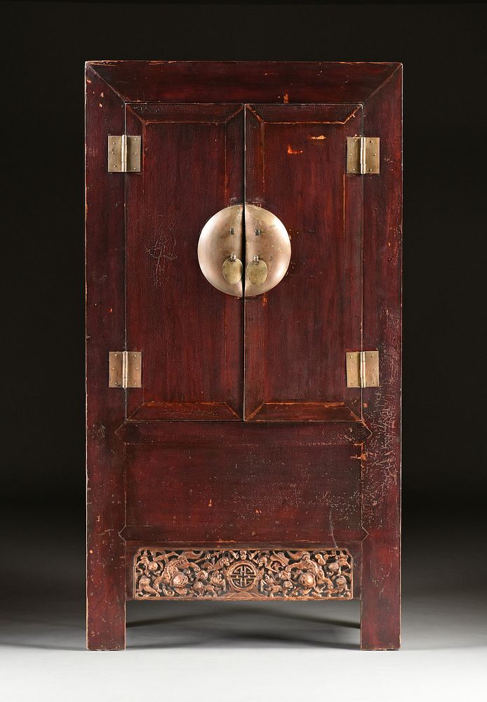 Appraisal: A LARGE CHINESE PAINTED AND PARCEL GILT WOOD WEDDING CABINET