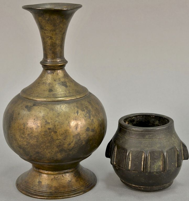 Appraisal: Two early vases including bronze Eastern vase possibly - years