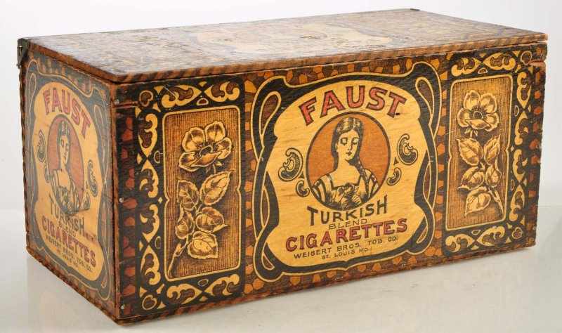 Appraisal: Faust Turkish Cigarettes Box Description Beautiful Faust Turkish Blend Cigarette