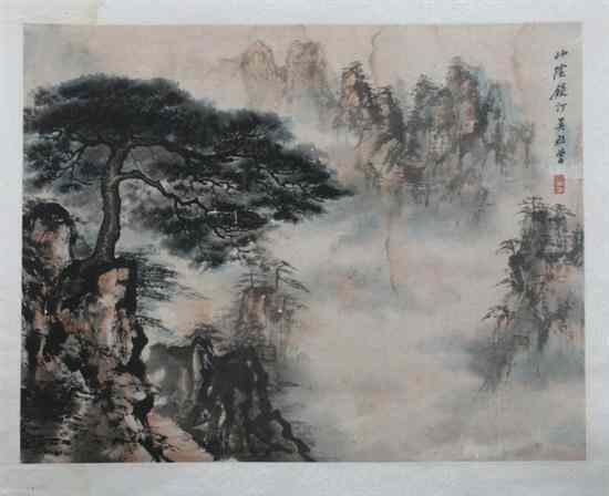 Appraisal: AFTER WU XIZENG Chinese - LANDSCAPE ink and color on