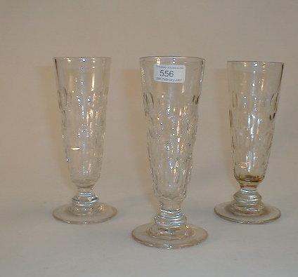 Appraisal: Three ale glasses with thumb slice decoration