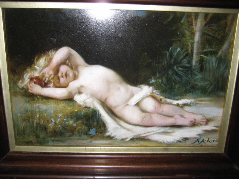 Appraisal: A A LUTZ AMERICAN EARLY TH CENTURY Nude reclining child