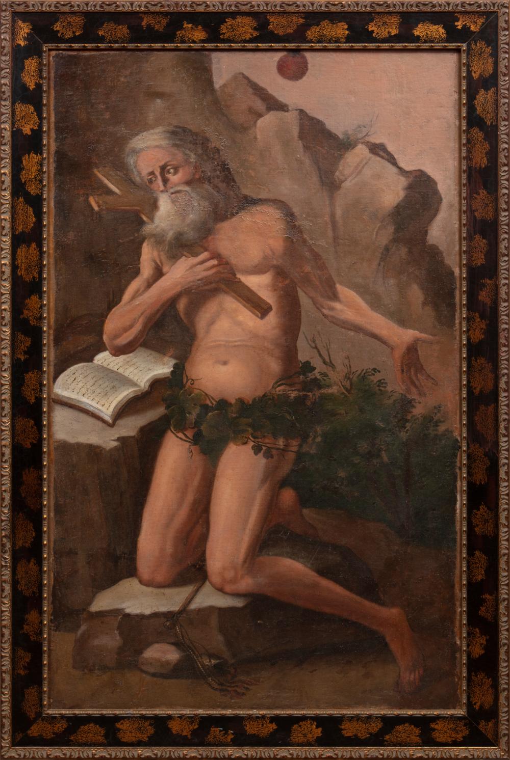 Appraisal: Continental School th c Saint Jerome in the Wilderness oil