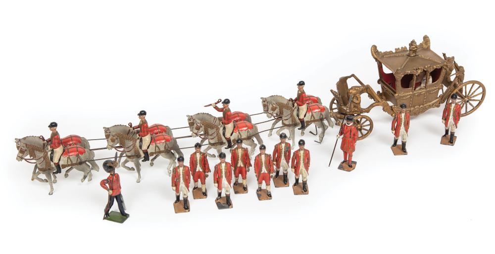 Appraisal: Britains Painted Lead Coronation Coach Set c coach with figures