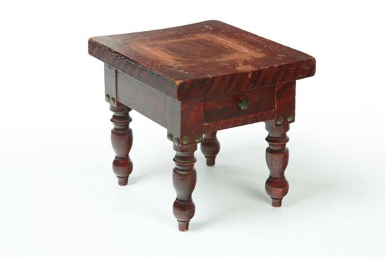 Appraisal: DECORATED MINIATURE TABLE American nd quarter- th century cherry and