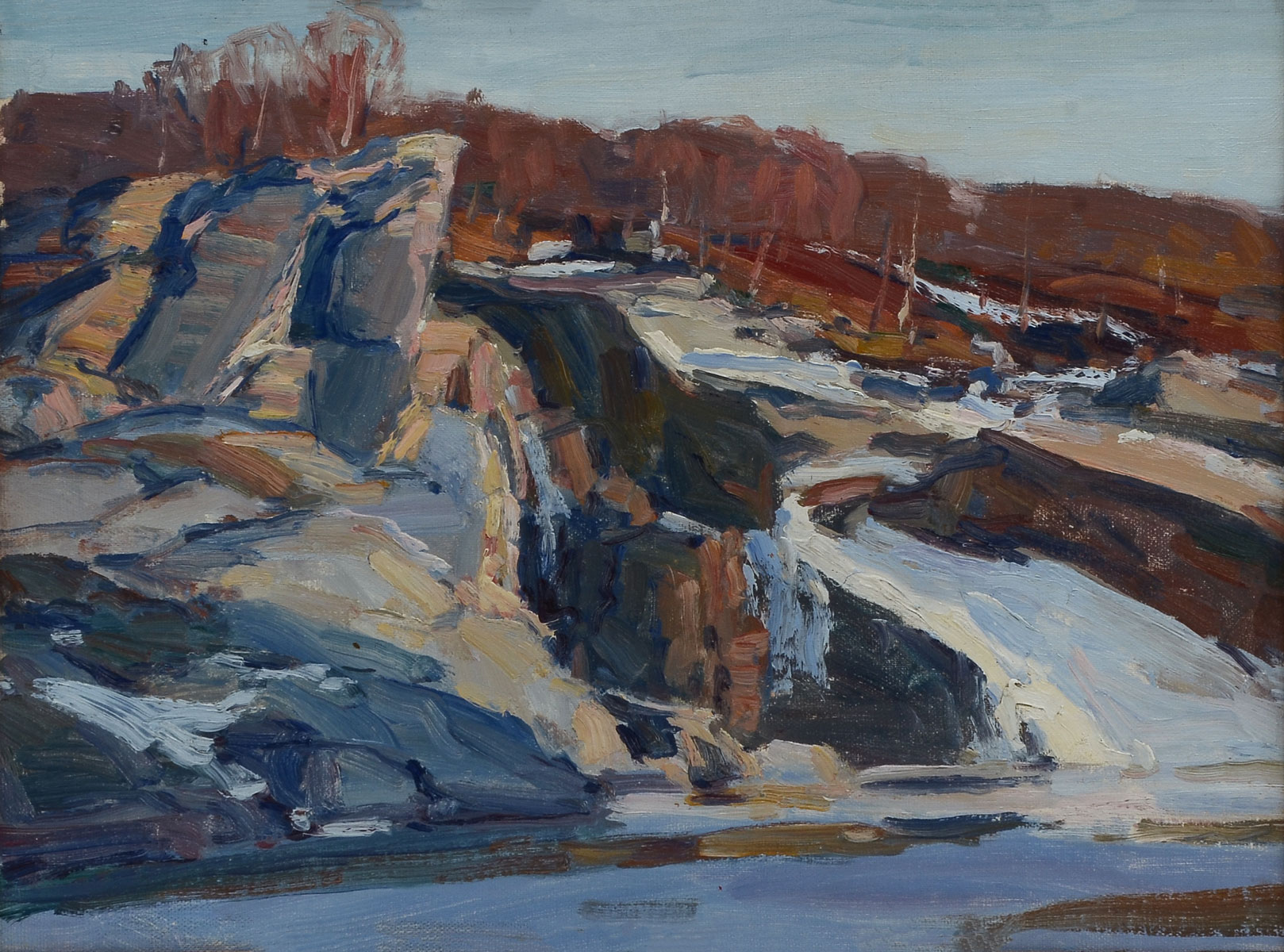 Appraisal: GOOD IMPRESSIONIST PAINTING SPRING THAW SCENE O C '' x