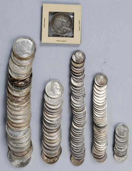 Appraisal: Lot of Silver Coins Description Includes Roosevelt Dimes BU Mercury