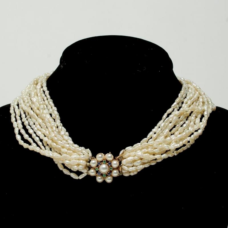 Appraisal: Freshwater Pearl Torsade Necklace K Gold Clasp Freshwater pearl necklace