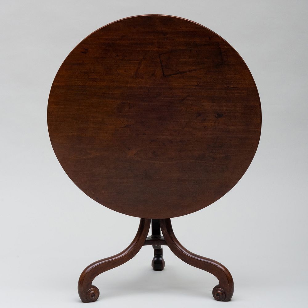 Appraisal: Regency Carved Mahogany Tilt Top Table in x in diam