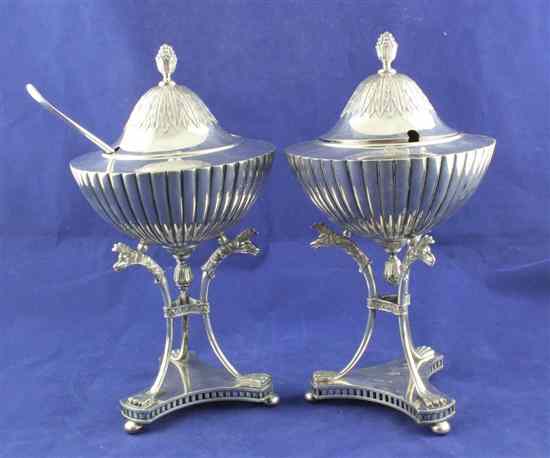 Appraisal: A pair of early th century Swedish silver sugar basins