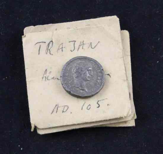 Appraisal: Four Roman Denarii Tiberius AD Trajan AD Constantine AD and