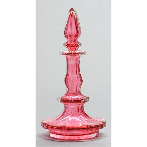 Appraisal: A Victorian cranberry glass scent bottle and stopper cm h