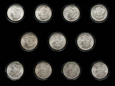 Appraisal: BU Morgan U S silver dollars -S -S -O -S