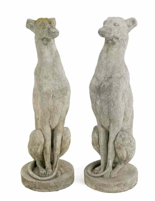 Appraisal: Pair of aggregate lawn whippets early th c h