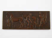 Appraisal: A Bronze plaque of classical athletes and horses x cm