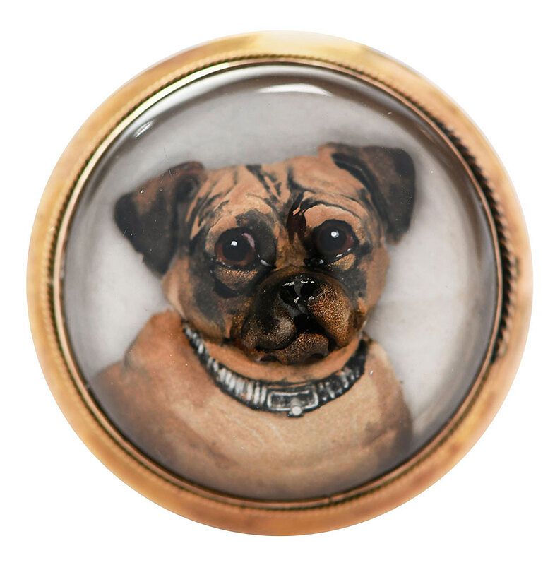 Appraisal: kt Reverse Crystal Intaglio Ring image of pug ring tested