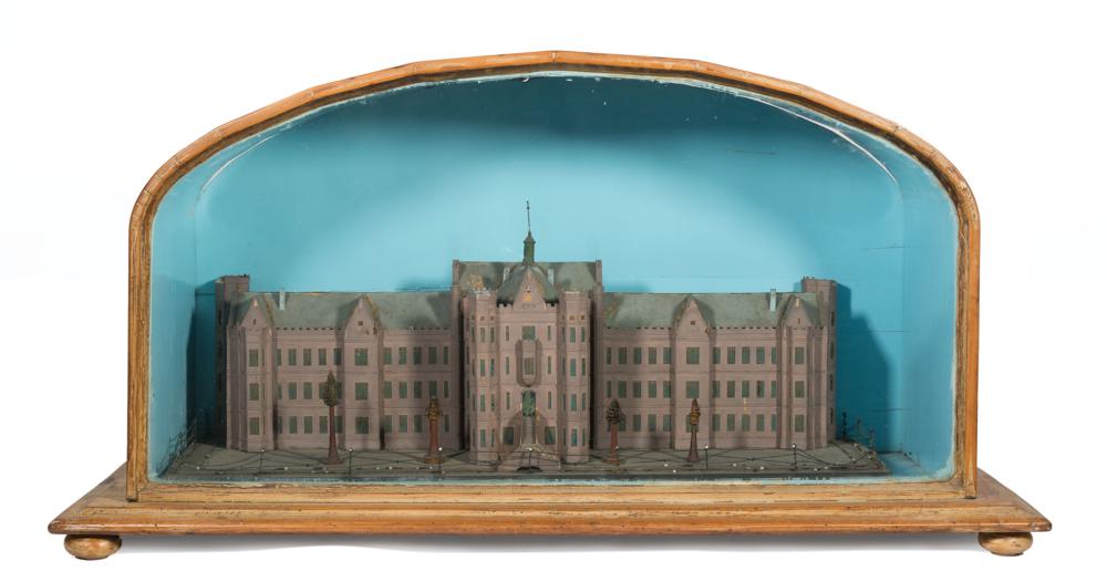 Appraisal: Continental Painted Wood Architect's Model of a Castle late th