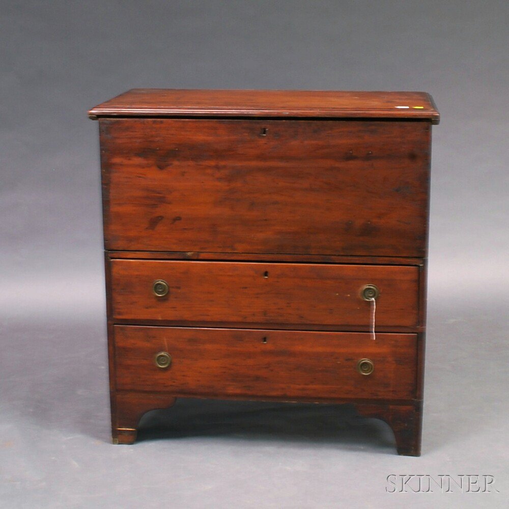 Appraisal: Country Pine Two-drawer Blanket Chest New England th century damage