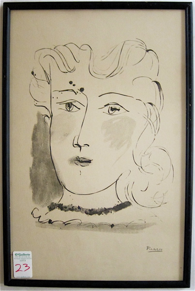 Appraisal: PABLO PICASSO LITHOGRAPH Spain France - Portrait of a woman