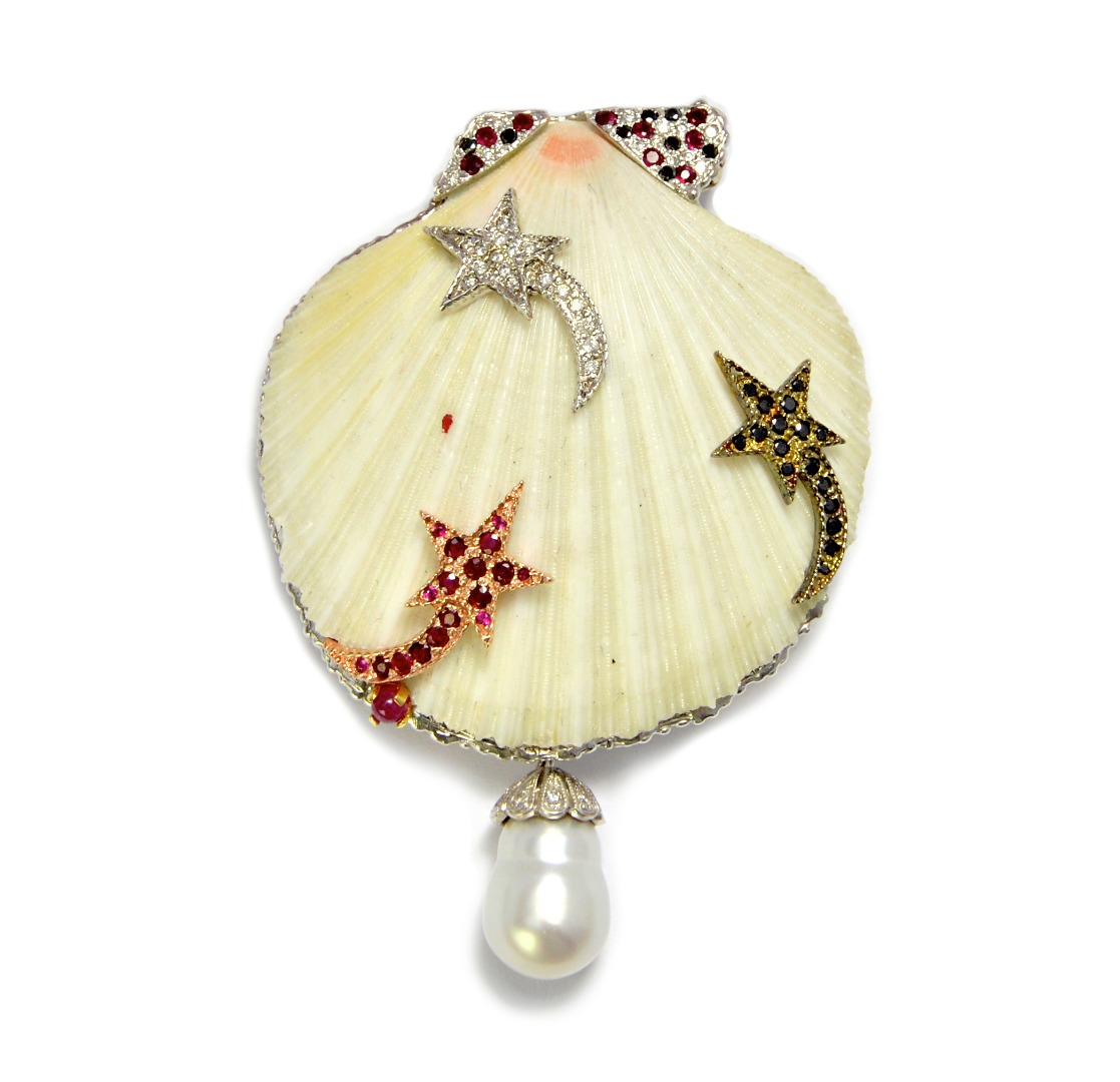 Appraisal: A Dorothy Flagler Tabbah white gold baroque cultured pearl diamond