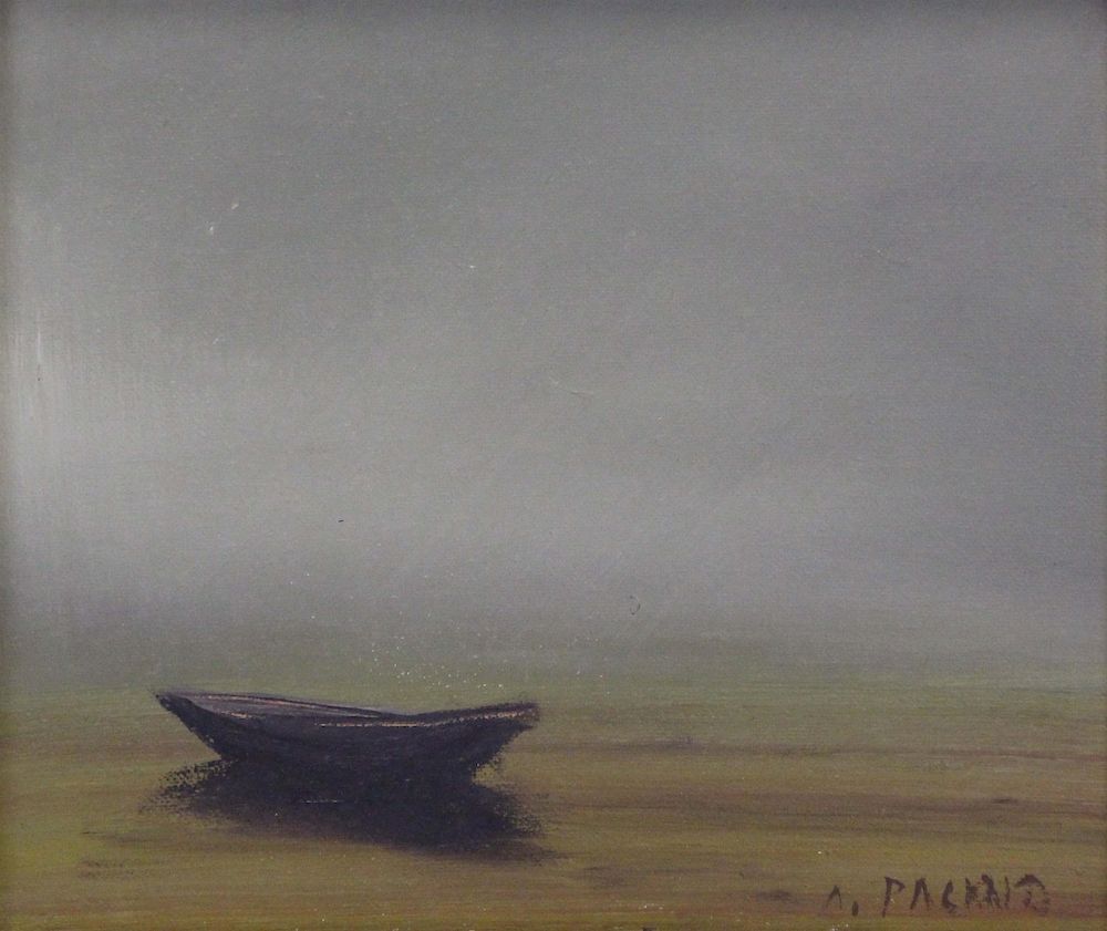 Appraisal: ANNE PACKARD AMERICAN b Oil on Canvas Dory at Shore