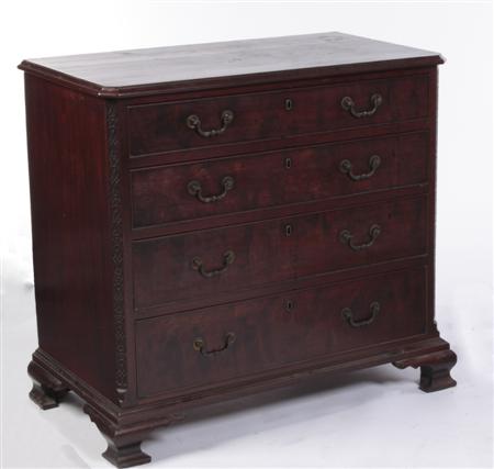 Appraisal: A George III mahogany gentleman's dressing chest the top with