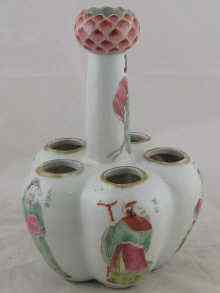 Appraisal: A five lobed Oriental tulip vase with tall central column