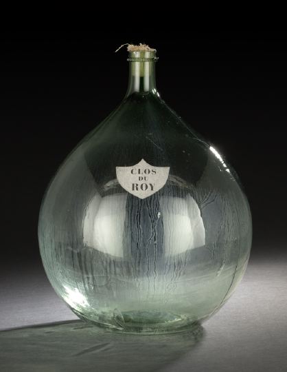 Appraisal: French Blown Green Glass Wine Jar early th century of