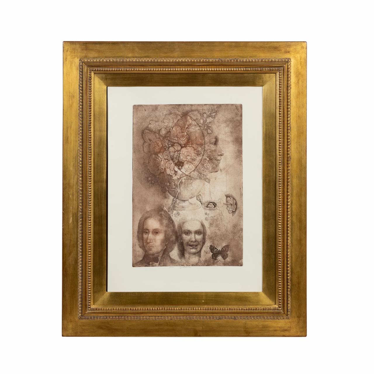 Appraisal: JIRI ANDERLE ETUDA FRAMED ETCHING Jiri Anderle Czechoslovakian born Etuda