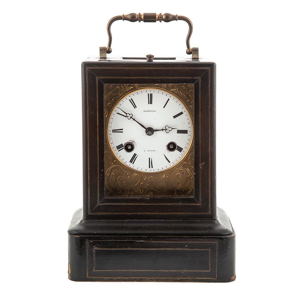 Appraisal: Napoleon III Carriage Clock by Berthet Circa - brass inlaid