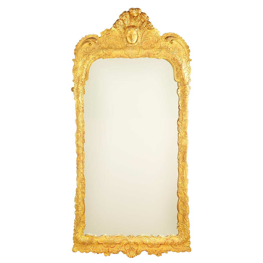 Appraisal: George II Gilt-Wood Mirror th th Century The divided mirror