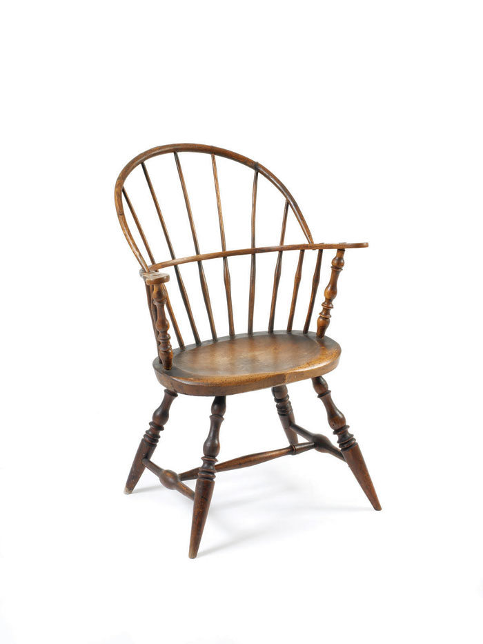 Appraisal: CONNECTICUT SACK-BACK WINDSOR ARMCHAIR WITH HANDWRITTEN LABEL INSCRIBED BY AMOS